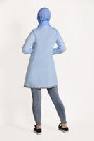 Vêtements hijab BLEU TUNIQUE CHEMISE IMPRIMÉE 6429 
