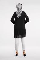 Vêtements hijab NOIR TUNIQUE À PLISSÉE 6498 