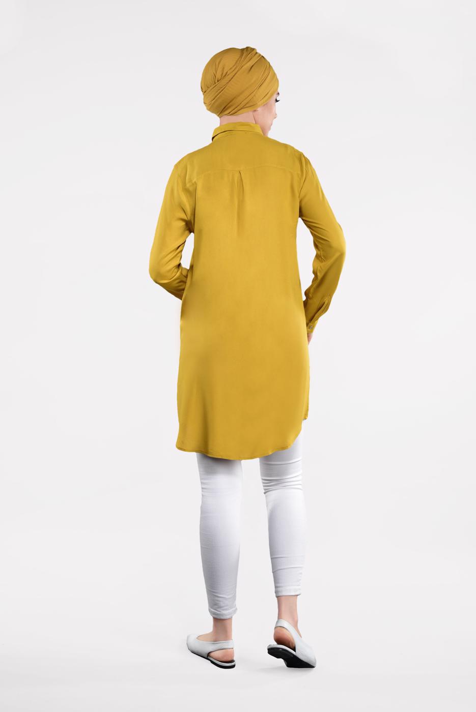 Hijab clothing ORANGE EMBROIDERED TUNIC 6691 