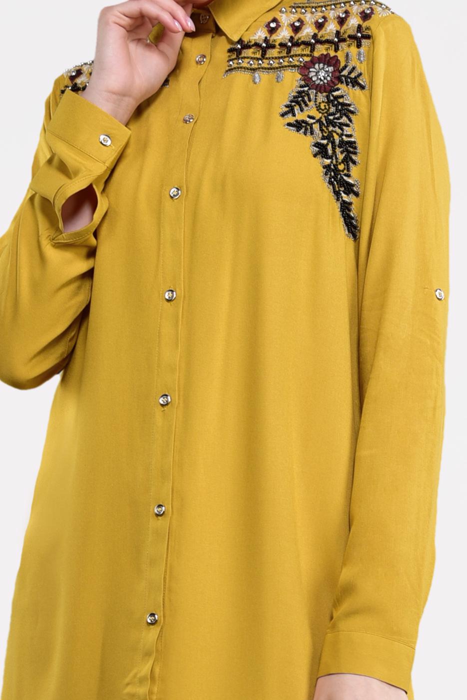 Hijab clothing ORANGE EMBROIDERED TUNIC 6691 