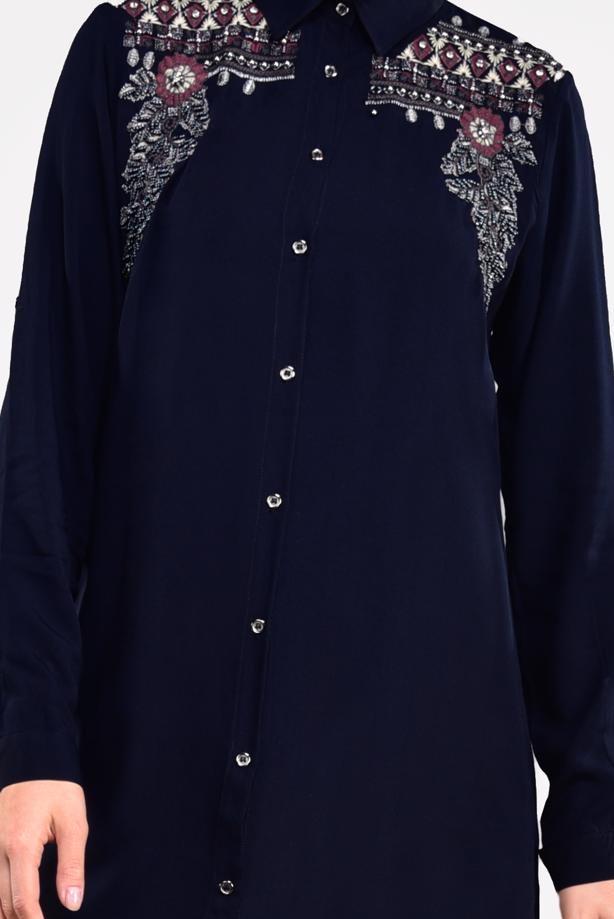 Vêtements hijab  EMBROIDERED TUNIC 6691  - TRENDTESETTÜR