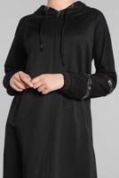 Tesettür giyim SİYAH FİLE VE PUL PAYET DETAYLI EŞOFMAN TUNİK 6811 