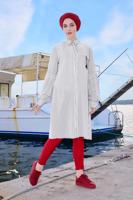 Hijab clothing ECRU STRIPPED TUNIC 6898 