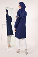 Tesettür giyim LACİVERT SİM ÇİZGİLİ TUNİK T 6947 