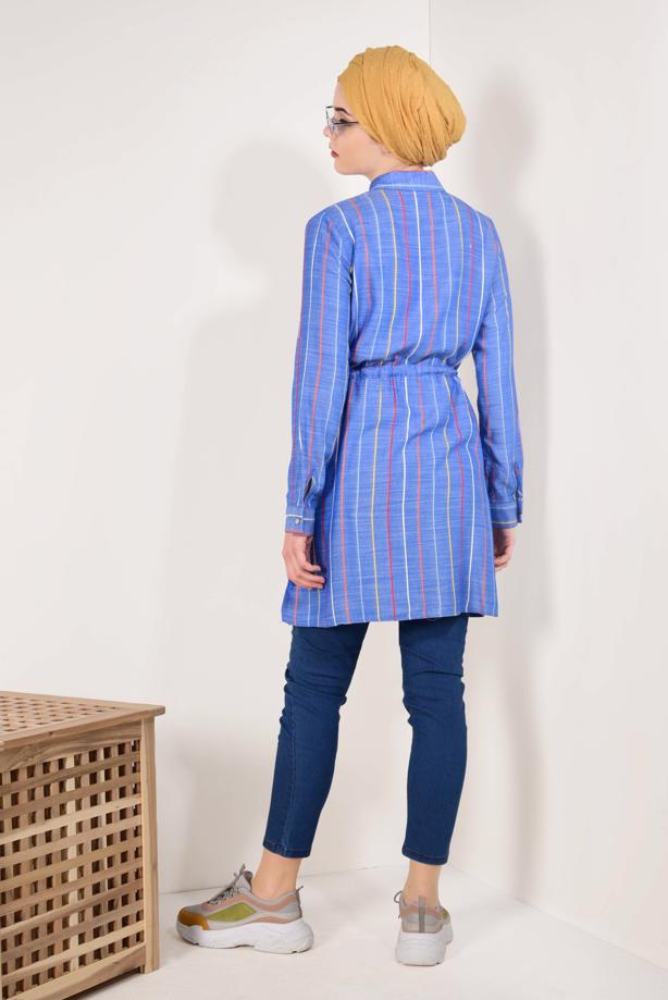 Vêtements hijab  TIE-FRONT STRIPPED TUNIC 7871  - TRENDTESETTÜR