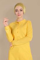 Vêtements hijab JAUNE TUNIQUE À COL POLO 8107