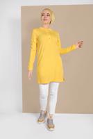 Vêtements hijab JAUNE TUNIQUE À COL POLO 8107