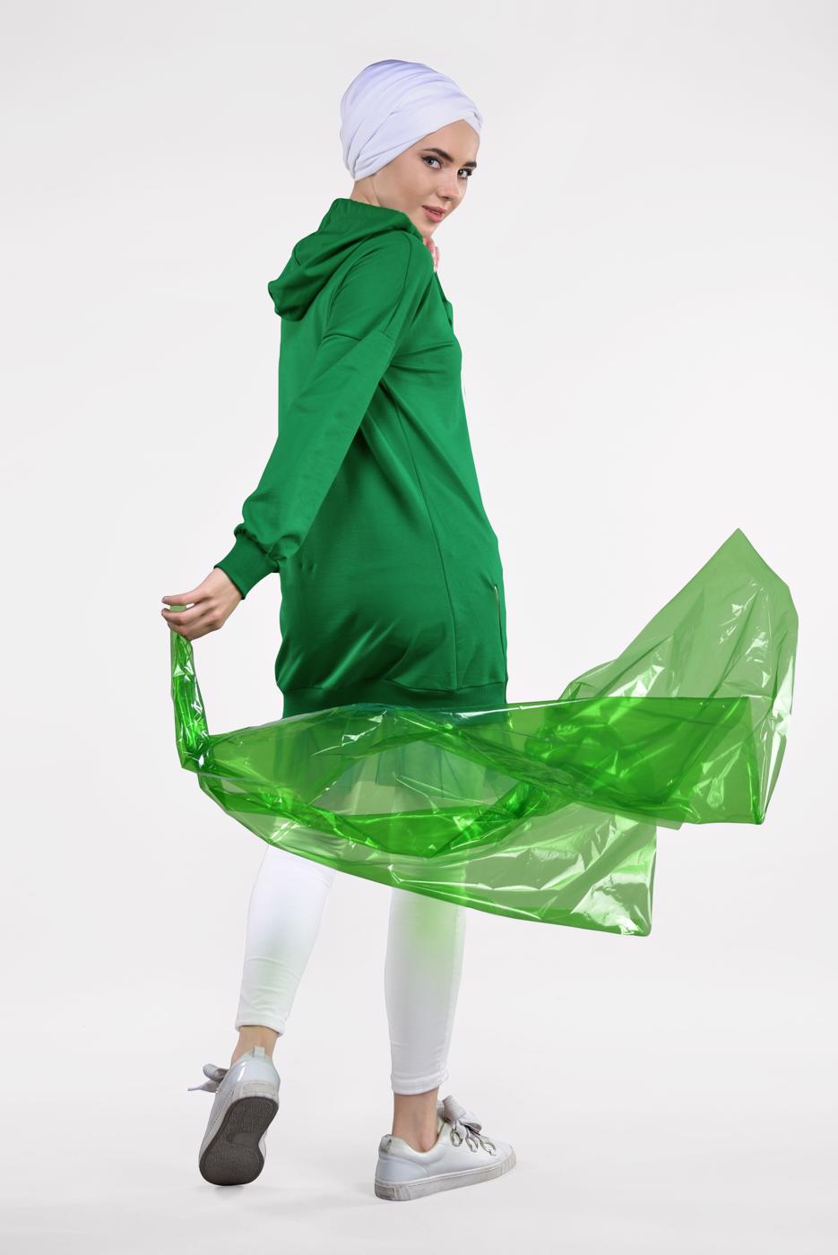 Vêtements hijab VERT SWEATSHIRT À CAPUCHE 8212 