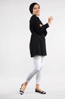 Vêtements hijab NOIR TUNIQUE BOUTONNÉE 8321