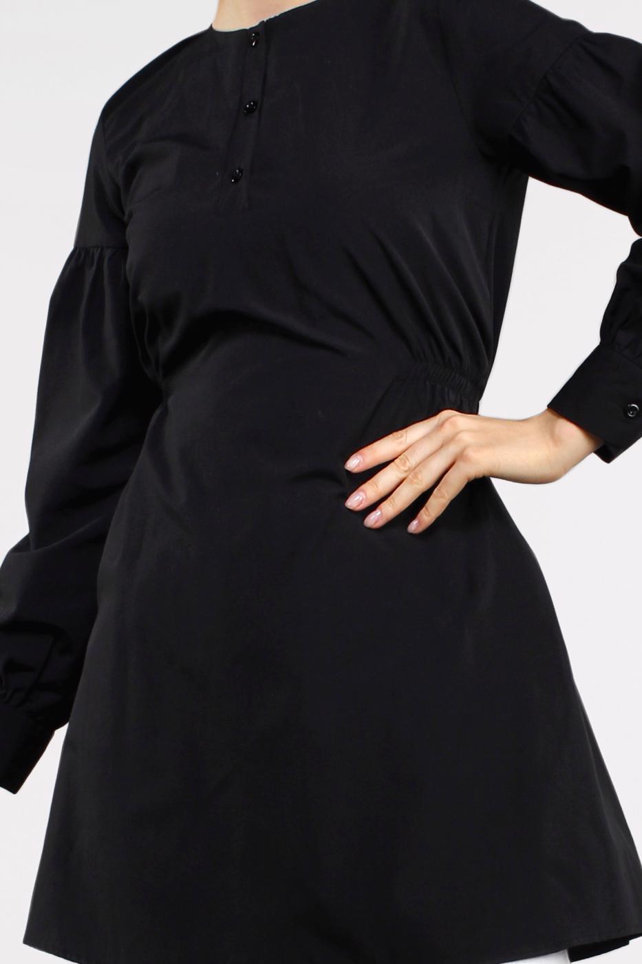 Vêtements hijab NOIR TUNIQUE BOUTONNÉE 8321