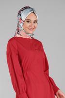 Hijab clothing RED BUTTONED TUNIC 8321