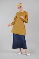 Vêtements hijab JAUNE TUNIQUE BOUTONNÉE 8321