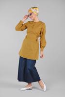 Vêtements hijab JAUNE TUNIQUE BOUTONNÉE 8321