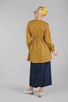 Vêtements hijab JAUNE TUNIQUE BOUTONNÉE 8321