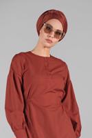 Vêtements hijab ORANGE TUNIQUE BOUTONNÉE 8321