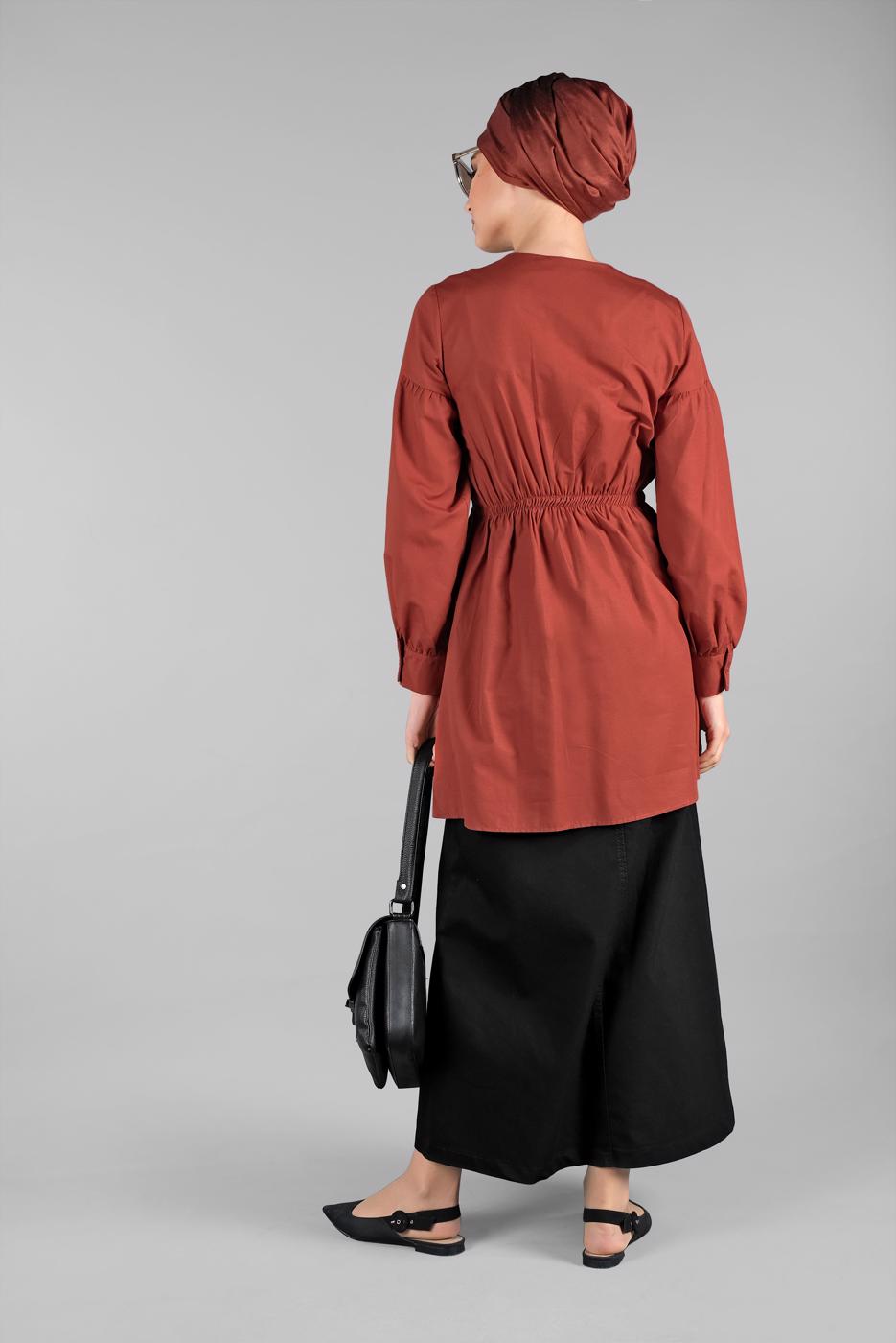 Vêtements hijab ORANGE TUNIQUE BOUTONNÉE 8321