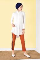 Vêtements hijab CRÈME TUNIQUE BOUTONNÉE 8391 