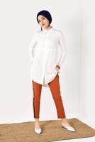 Vêtements hijab CRÈME TUNIQUE BOUTONNÉE 8391 