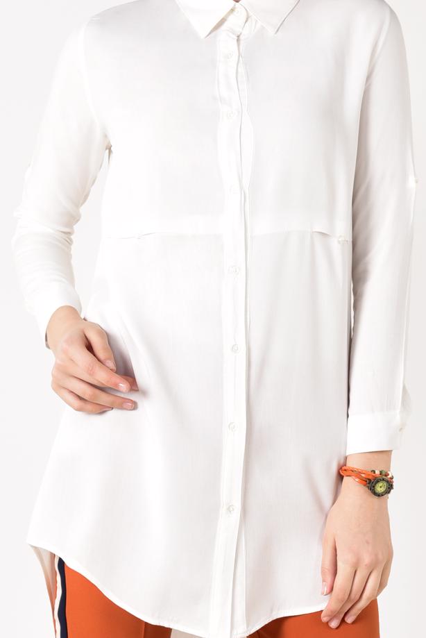 Tesettür giyim  ÖNDEN DÜĞMELİ TUNİK T 8391 - TRENDTESETTÜR