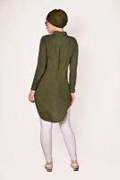 Vêtements hijab KAKI TUNIQUE BOUTONNÉE 8391 