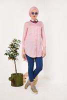 Hijab clothing POWDER BUTTONED TUNIC 8391