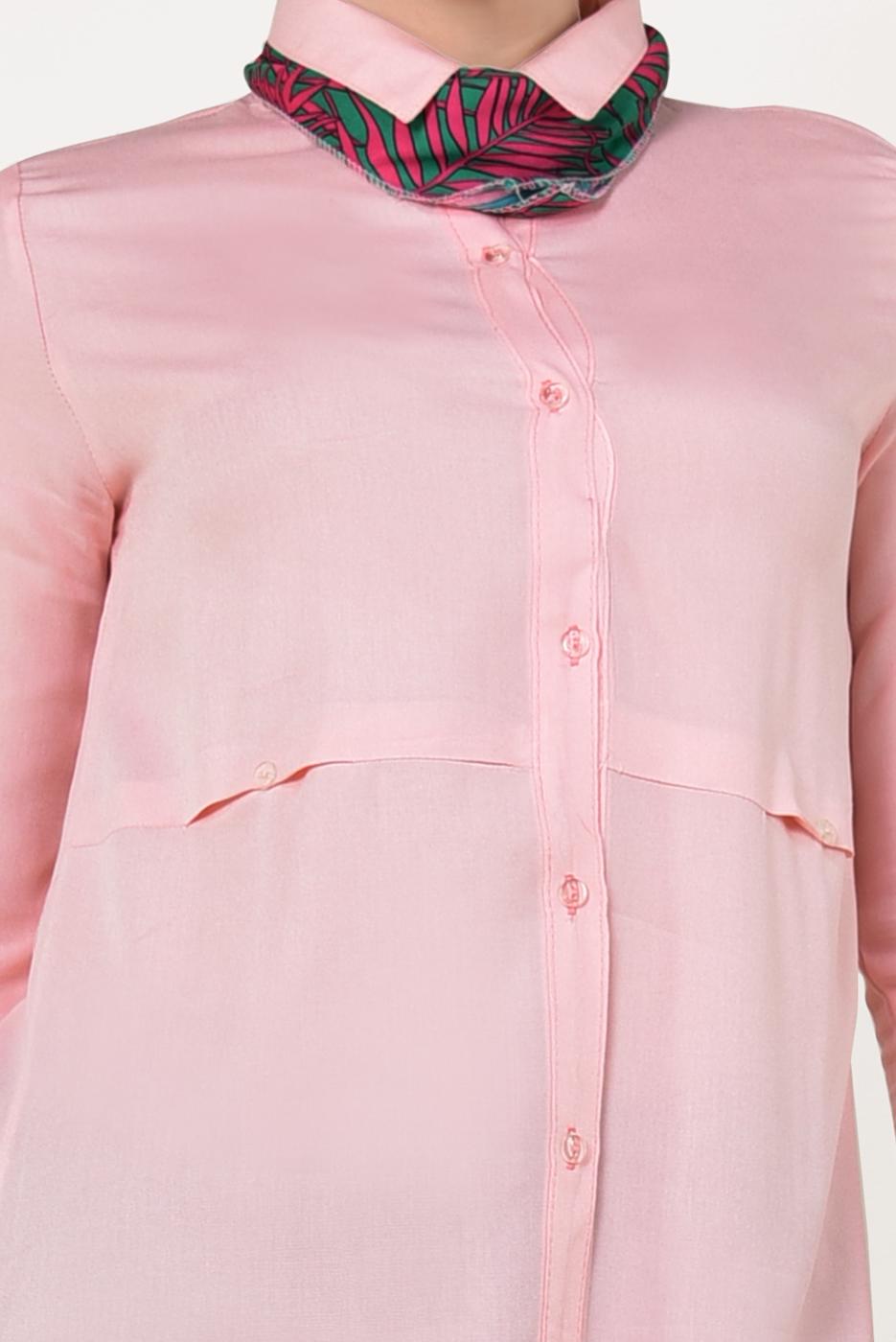 Hijab clothing POWDER BUTTONED TUNIC 8391