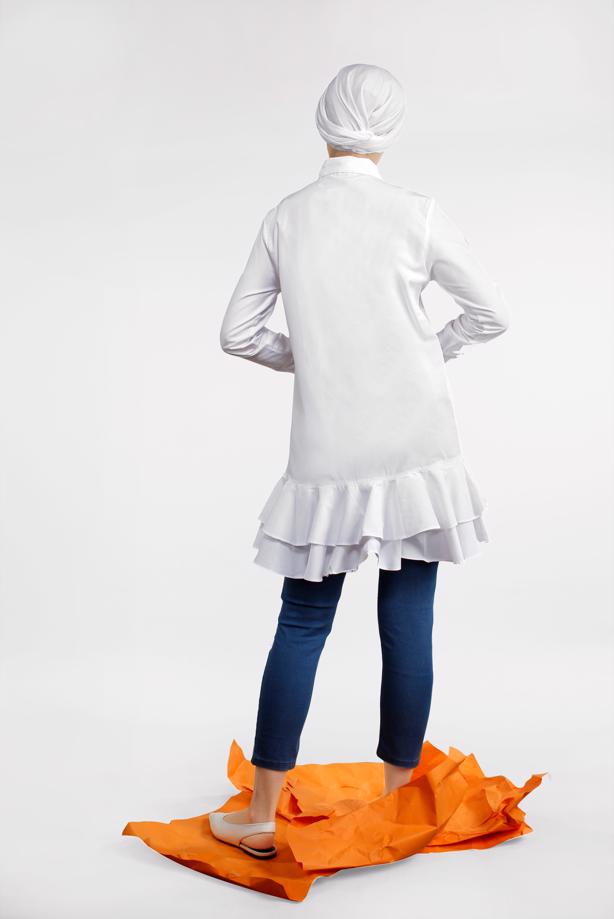 Vêtements hijab  FLOUNCE-HEM BUTTONED TUNIC 8470  - TRENDTESETTÜR