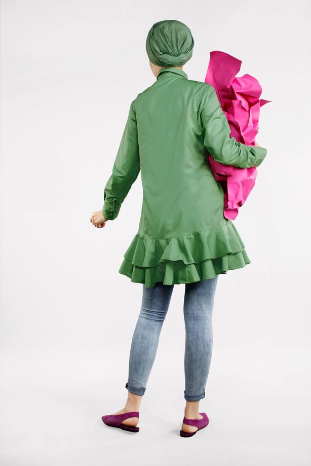 Vêtements hijab  FLOUNCE-HEM BUTTONED TUNIC 8470  - TRENDTESETTÜR