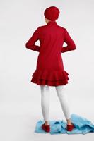 Vêtements hijab ROUGE TUNIQUE BOUTONNÉE À VOLANTS 8470 