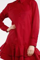 Vêtements hijab ROUGE TUNIQUE BOUTONNÉE À VOLANTS 8470 