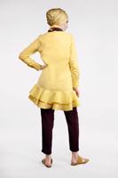 Hijab clothing YELLOW FLOUNCE-HEM BUTTONED TUNIC 8470 