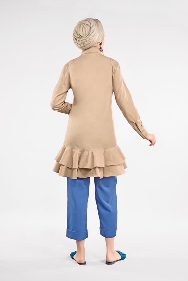Vêtements hijab  FLOUNCE-HEM BUTTONED TUNIC 8470  - TRENDTESETTÜR