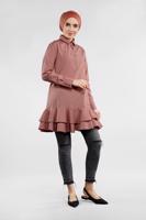 Vêtements hijab ROSE TUNIQUE BOUTONNÉE À VOLANTS 8470 