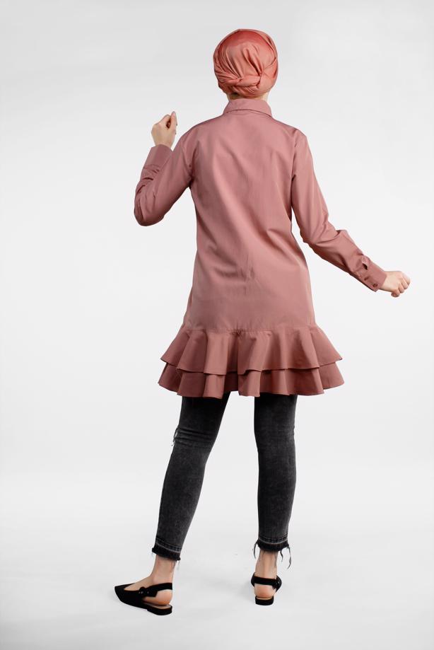 Vêtements hijab  FLOUNCE-HEM BUTTONED TUNIC 8470  - TRENDTESETTÜR