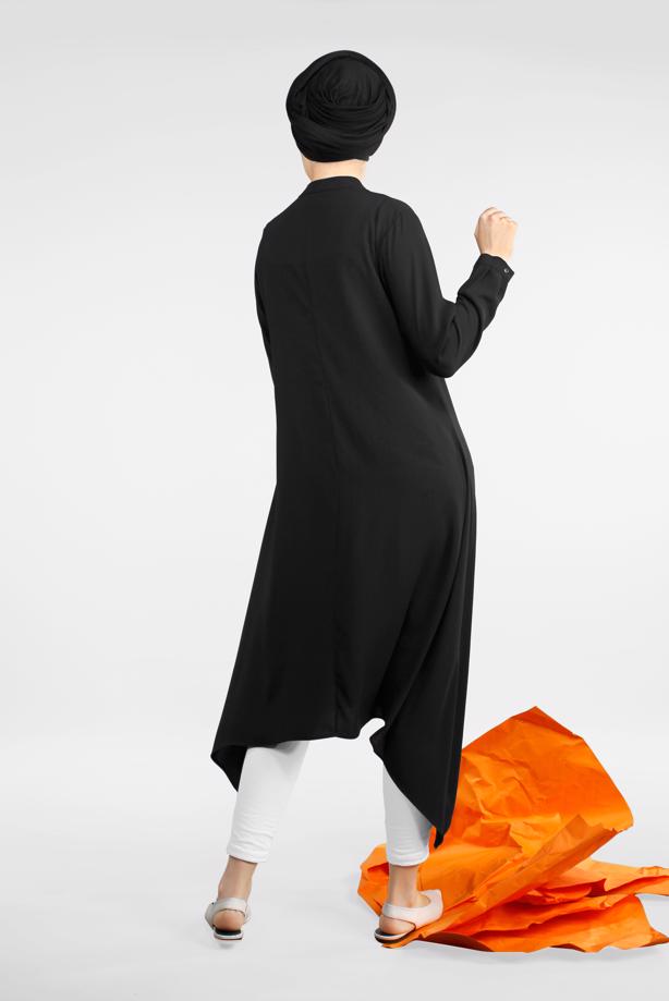 Vêtements hijab  ASYMMETRIC CUT ZIPPED TUNIC 8588  - TRENDTESETTÜR