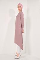 Hijab clothing POWDER ASYMMETRIC CUT ZIPPED TUNIC 8588 