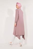 Hijab clothing POWDER ASYMMETRIC CUT ZIPPED TUNIC 8588 