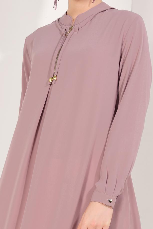Vêtements hijab  ASYMMETRIC CUT ZIPPED TUNIC 8588  - TRENDTESETTÜR