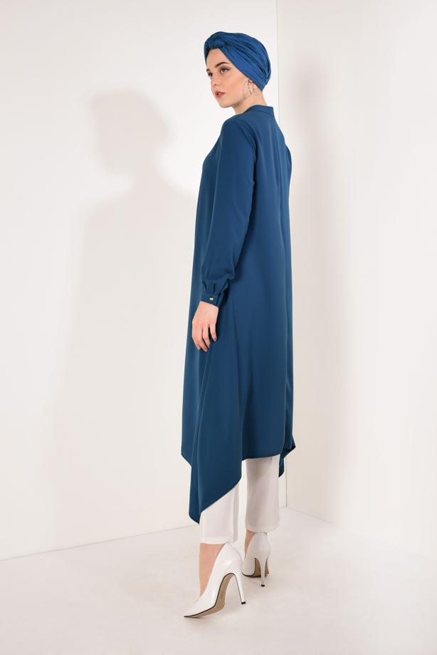 Vêtements hijab  ASYMMETRIC CUT ZIPPED TUNIC 8588  - TRENDTESETTÜR