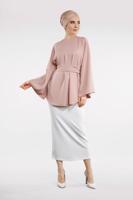 Hijab clothing POWDER BELTED BALLON SLEEVE TUNIC 8792 