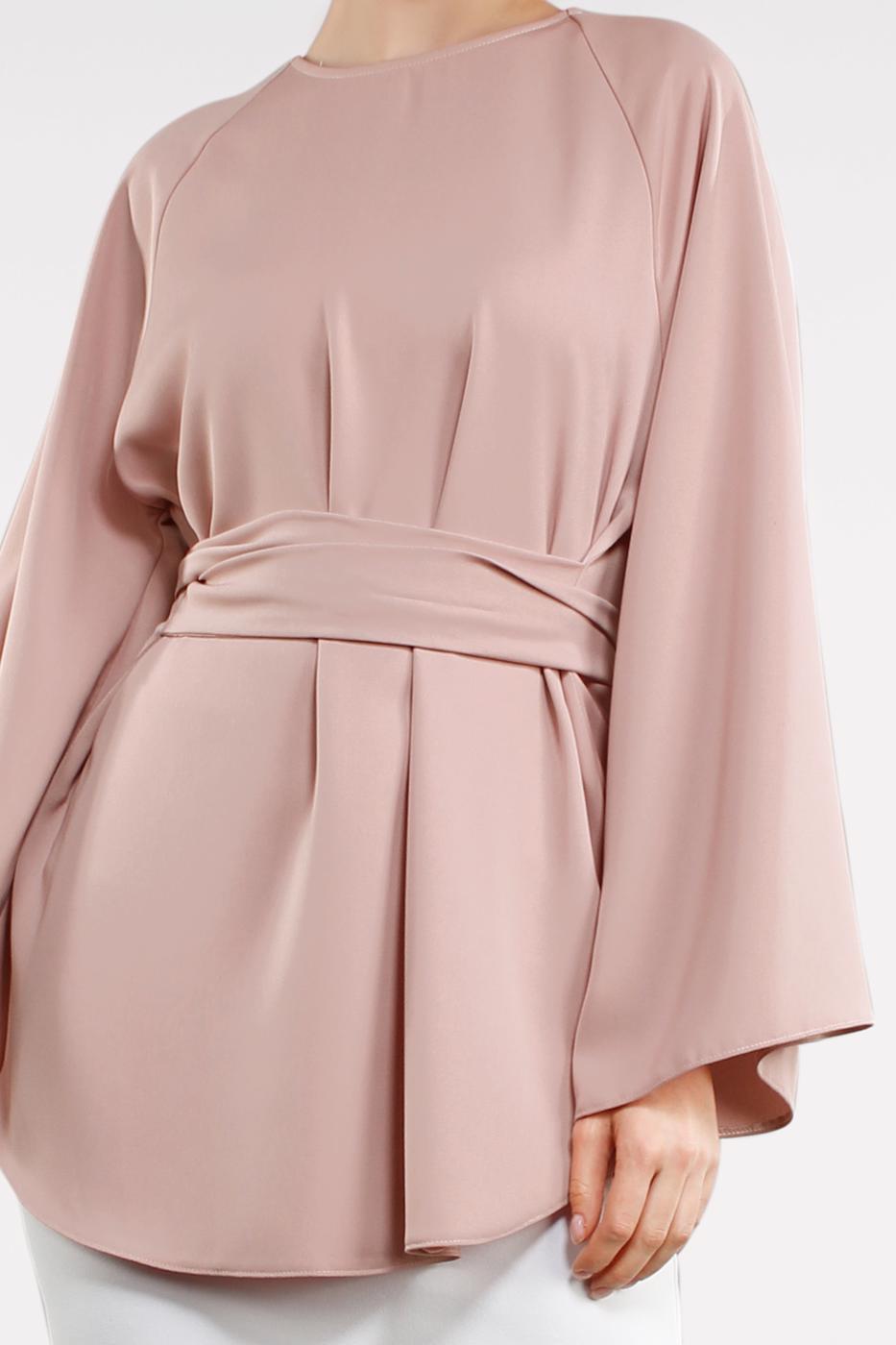 Hijab clothing POWDER BELTED BALLON SLEEVE TUNIC 8792 
