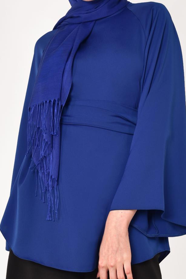 Vêtements hijab  BELTED BALLON SLEEVE TUNIC 8792  - TRENDTESETTÜR