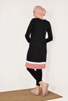 Tesettür giyim SİYAH KIRÇILLI PAMUKLU TUNİK 9428