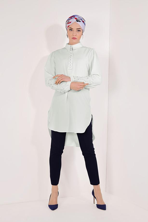 Vêtements hijab  GEM EMBROIDERED TUNIC 9548 - TRENDTESETTÜR