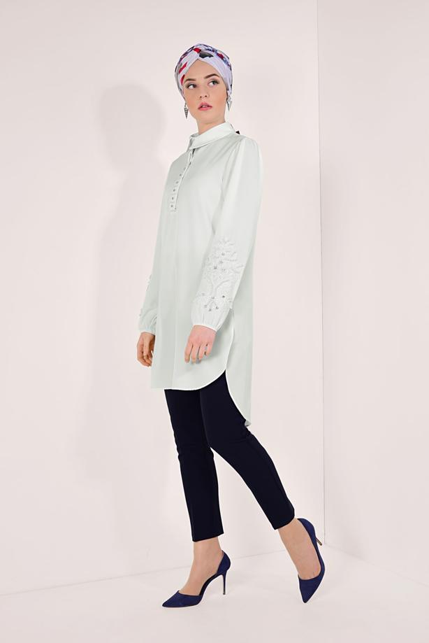 Vêtements hijab  GEM EMBROIDERED TUNIC 9548 - TRENDTESETTÜR