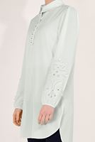 Hijab clothing ECRU GEM EMBROIDERED TUNIC 9548