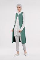 Vêtements hijab VERT COSTUME & VEST À CLOUTÉ 9747 