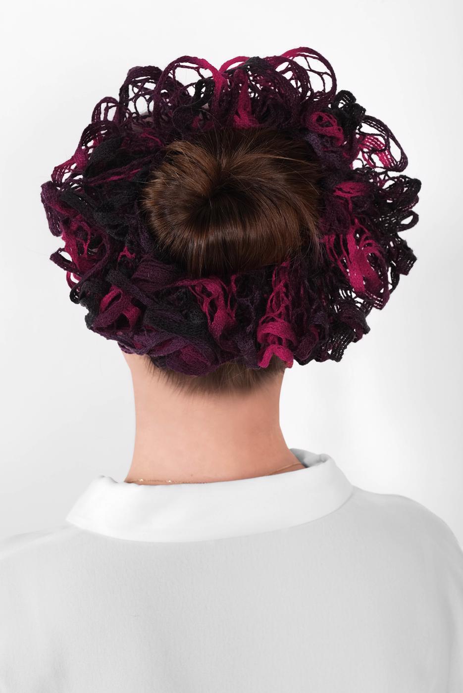 Vêtements hijab NOIR T 41019 ALVİNA FIRFIRLI TOPUZ TOKASI