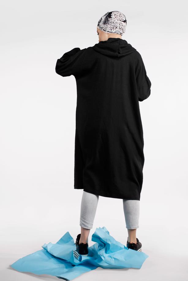 Vêtements hijab  ZIPPED HOODED TRENCH-COAT 41191 - TRENDTESETTÜR