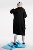 Vêtements hijab NOIR TRENCH-COAT ZIPPÉ À CAPUCHE 41191